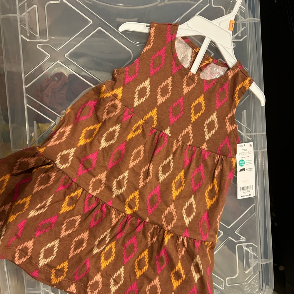 Carter’s Pink and Orange Tribal Pattern Dress